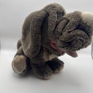 Vintage 1985 Ganz Bros. Wrinkles Dog 11" Rare Dark Brown Hound Dog